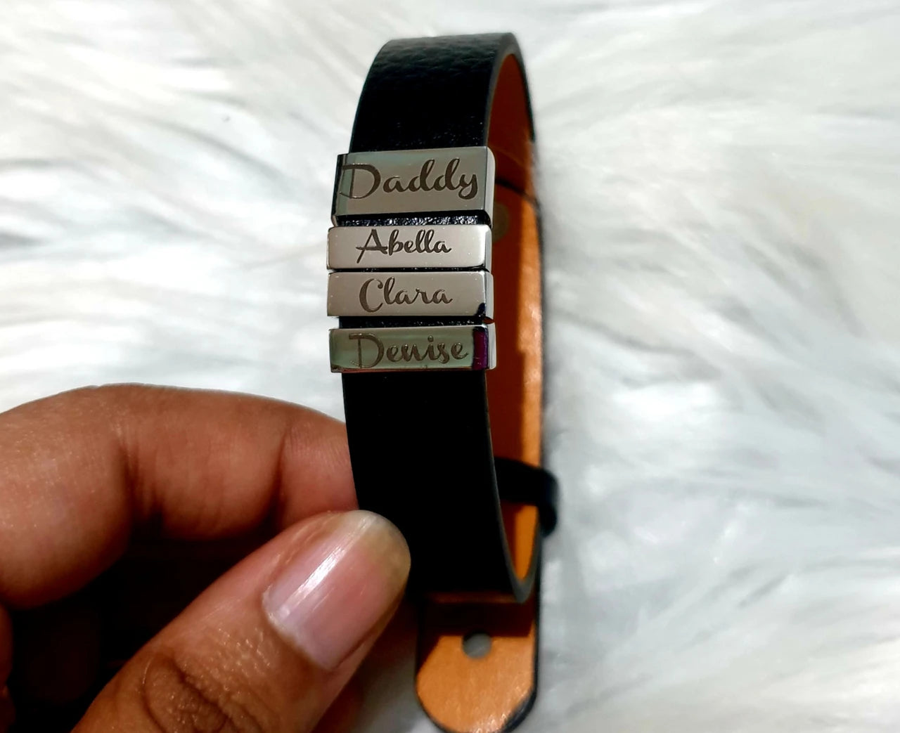 PU Bracelet With Stainless Steel Beads