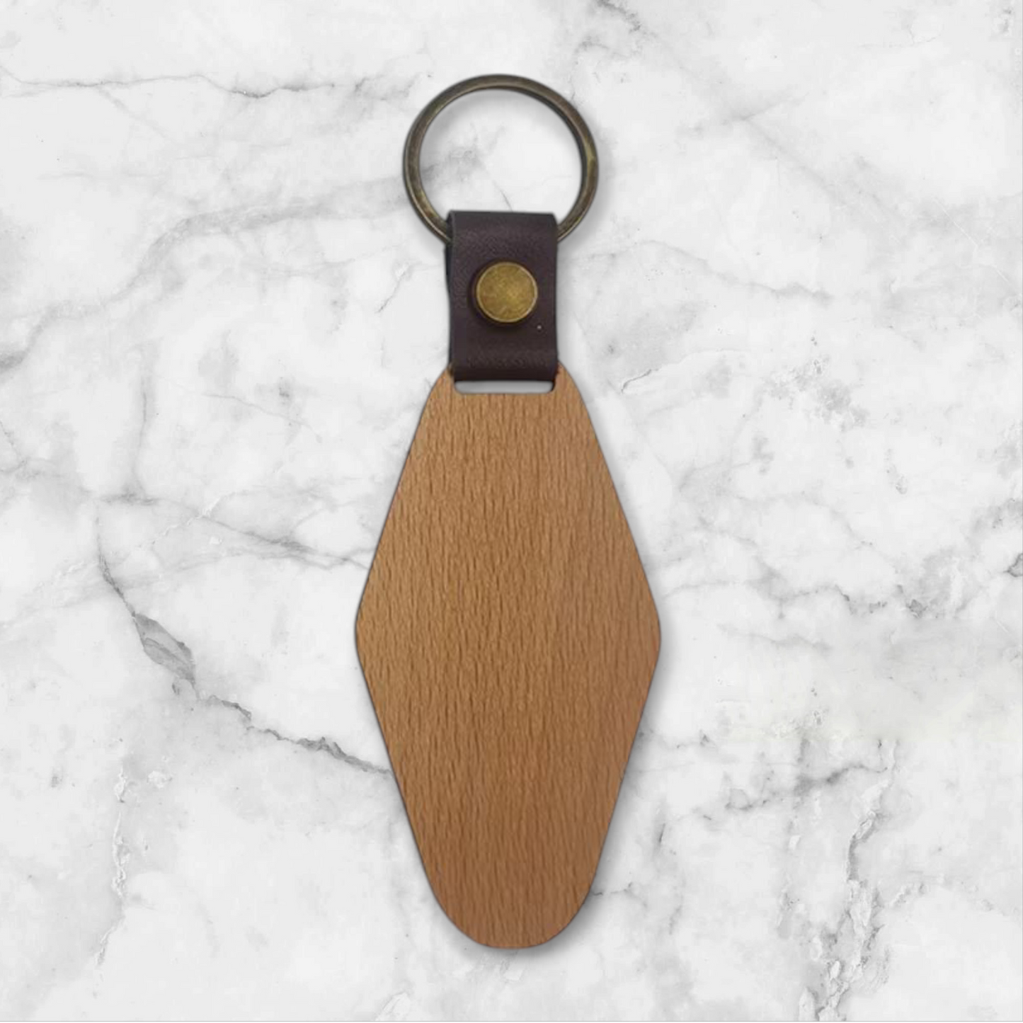 Wooden Key Tag and Keyring