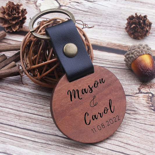 Wooden Key Tag and Keyring