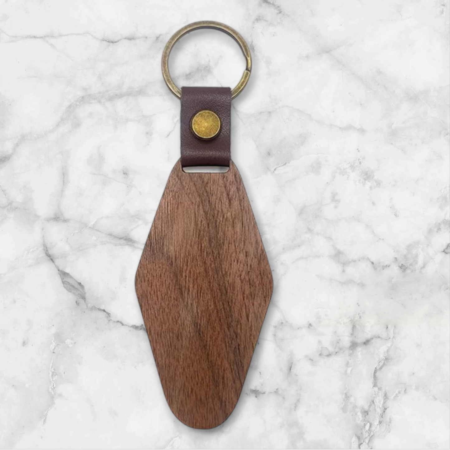 Wooden Key Tag and Keyring