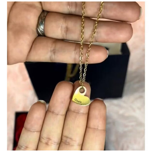 Stainless Steel Heart Charms Necklace