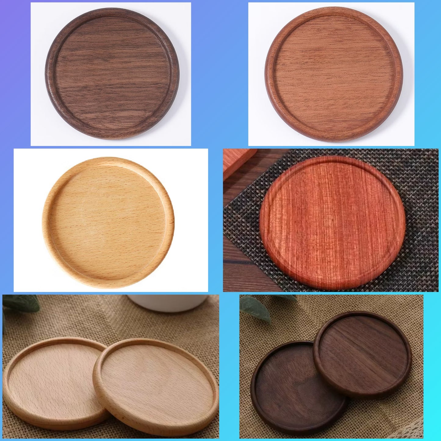 Wooden Coaster and Spoon