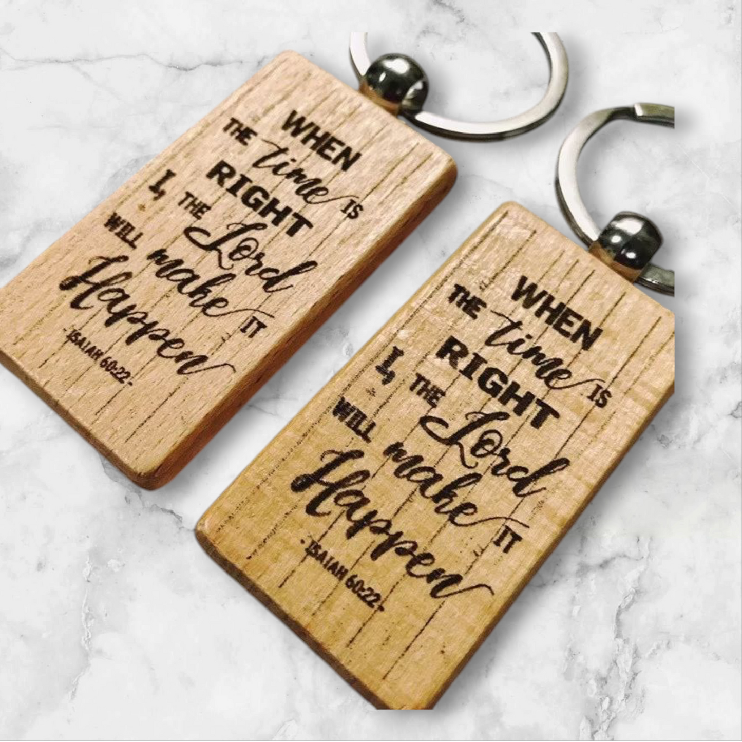 Wooden Keychain and Keyring