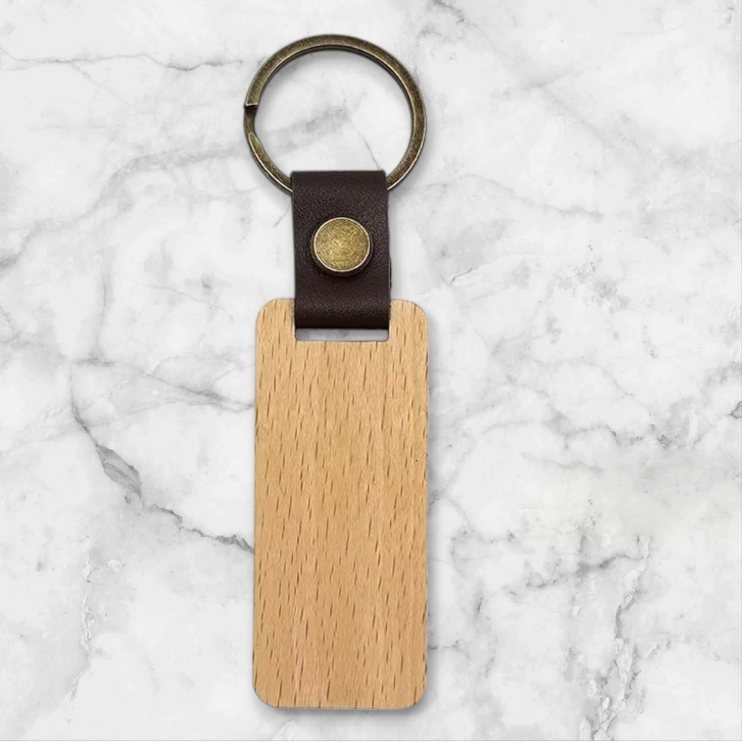 Wooden Key Tag and Keyring