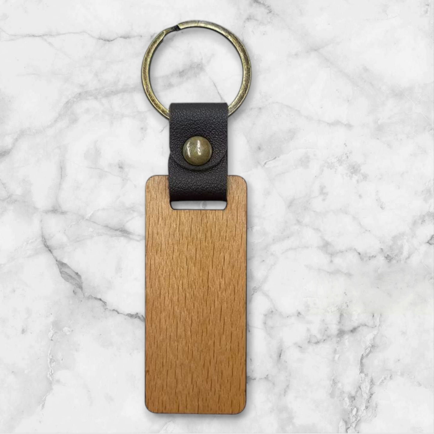 Wooden Key Tag and Keyring