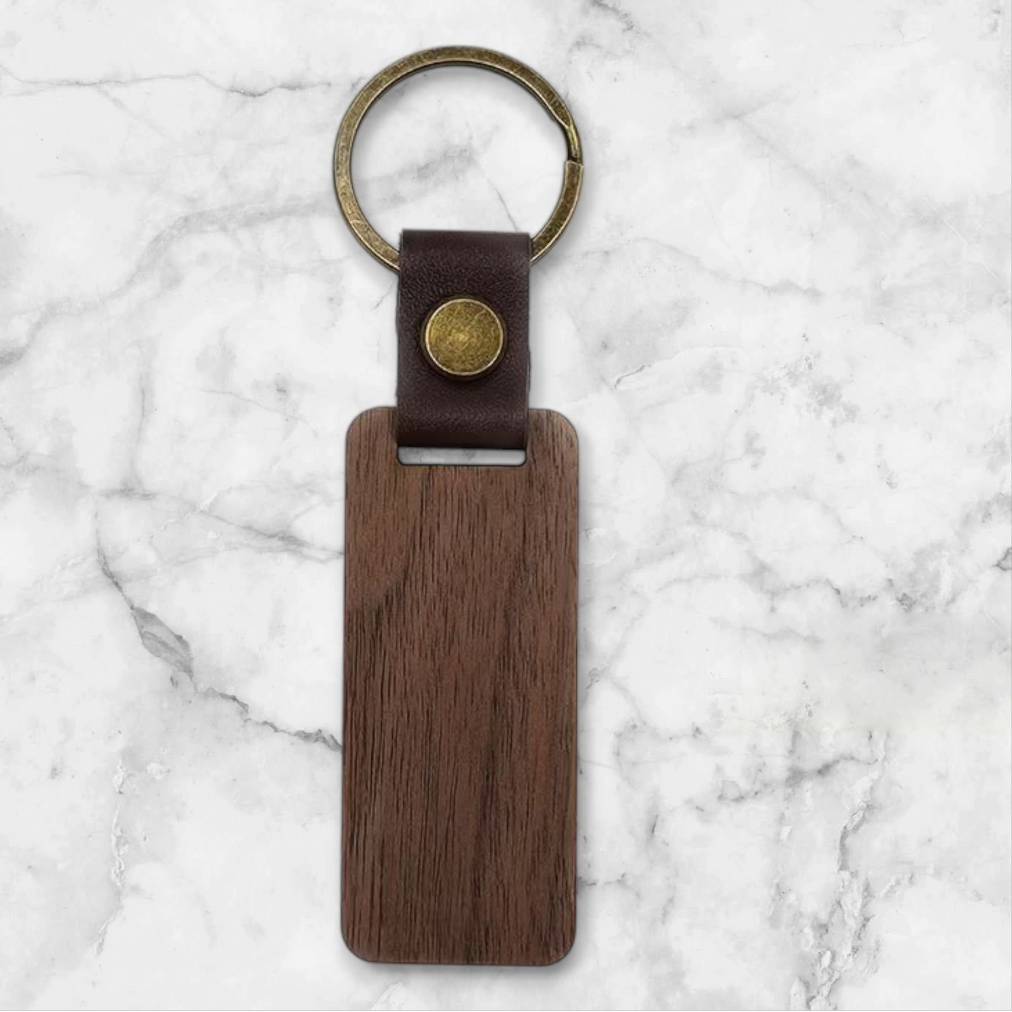 Wooden Key Tag and Keyring