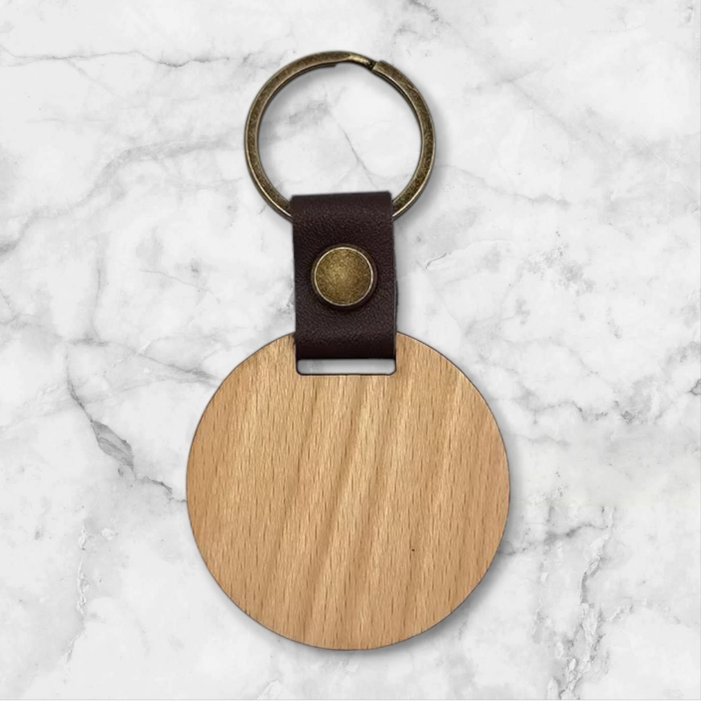 Wooden Key Tag and Keyring