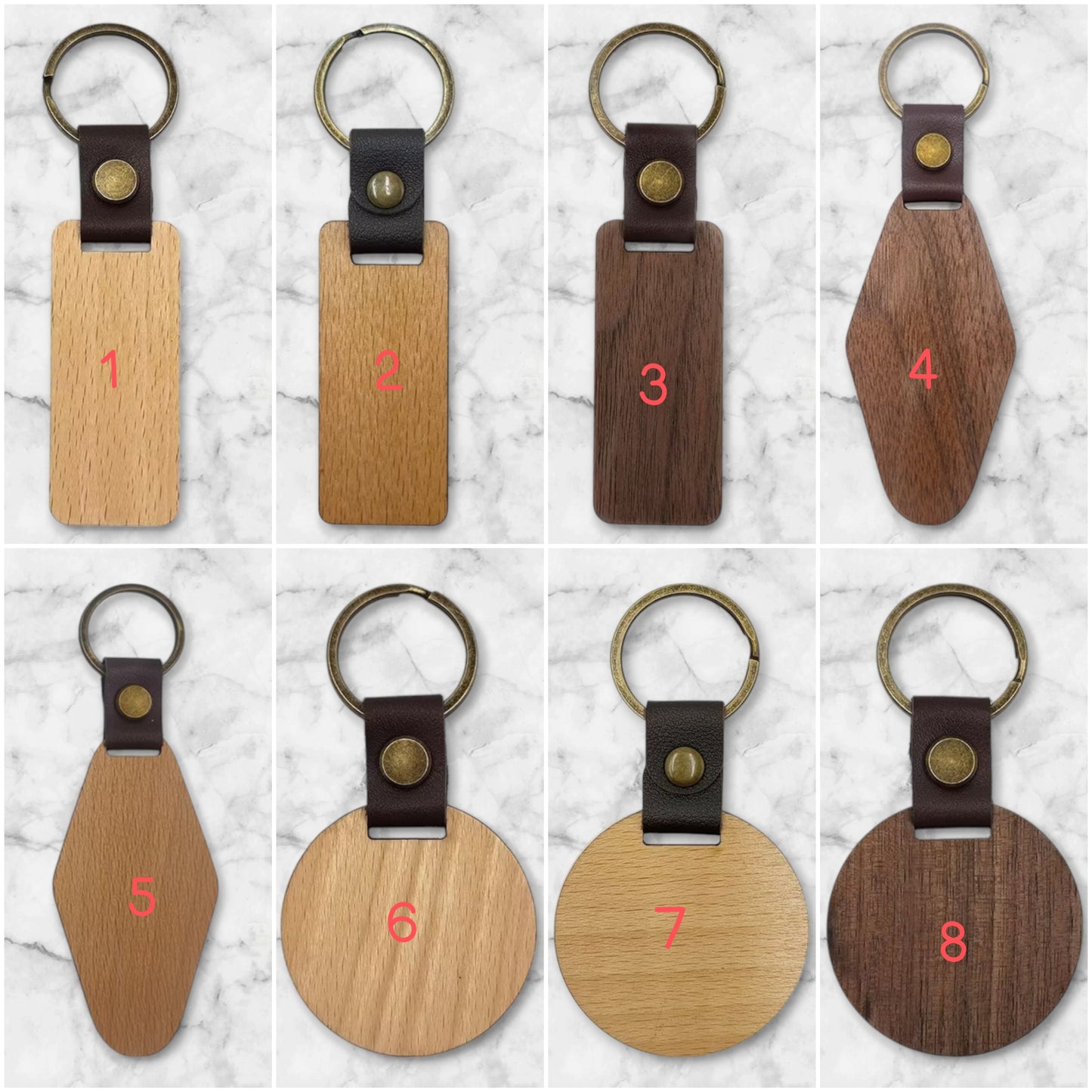 Wooden Key Tag and Keyring